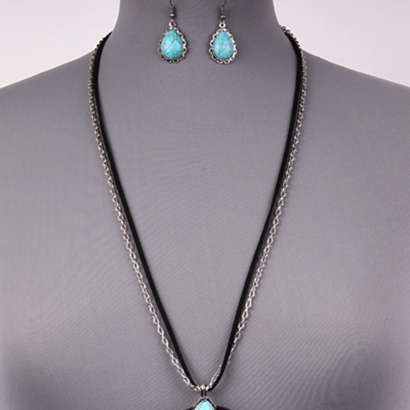 BLACK HORN WESTERN NECKLACE SET - Picture 4 of 4